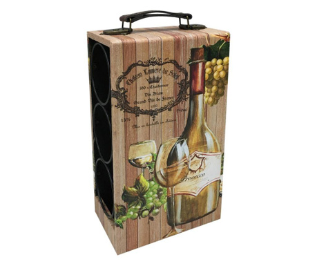 Suport pentru sticle Signes Grimalt, Vin et bière, lemn, 18x12x34 cm, multicolor