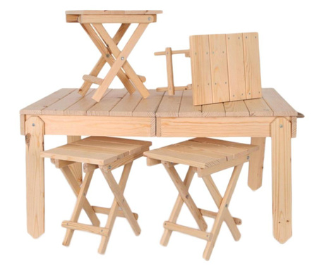 Комплект градински мебели (маса + 4 стола) с калъф за пренасяне,...