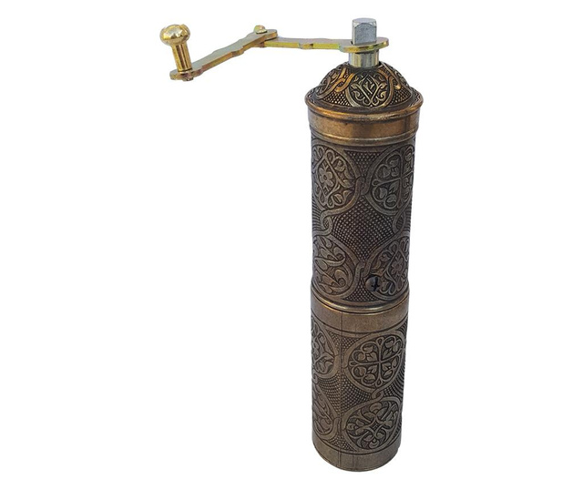 EHA kézi daráló, hagyományos kávéhoz, fűszerekhez, 21 cm, antik sárgaréz színben