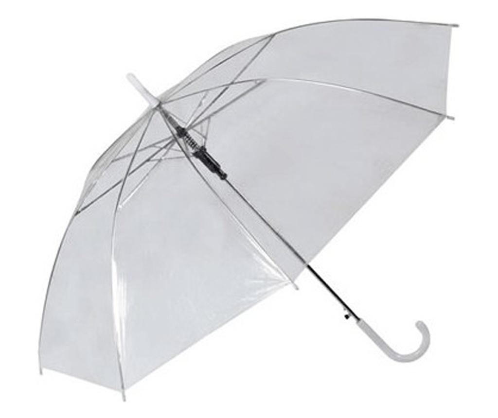 Esernyő, műanyag, fehér, átlátszó, átmérője 90 cm - 2