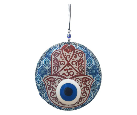 Стъклена декорация за стена в османски стил, 24 x 16 cm, 262 gr, синя