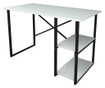 Munkaasztal 2 polccal, fehér, 60x120 cm, halvány, Bofigo