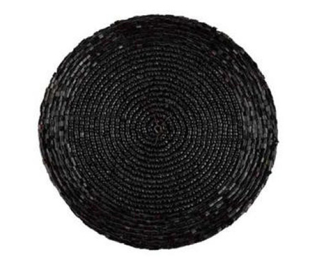 Set 6 coaster suport pahar pearl negru 10x10 cm dekoratief