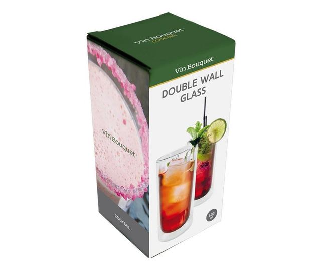 Pahar cu pereti dubli pentru cocktail sau latte vinbouquet