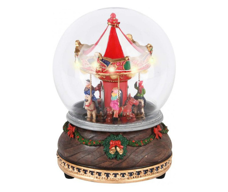 Glob muzical tema carousel, polirasina, sticla dekoratief