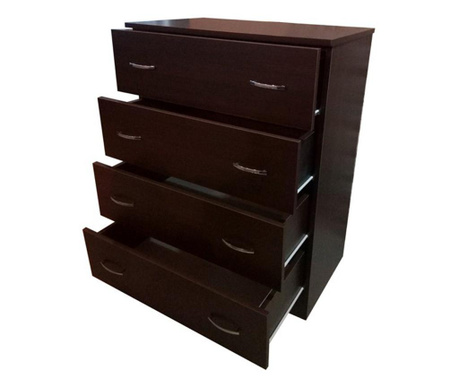 Comoda 4 sertare Ramely, Wenge 80x48x105 cm