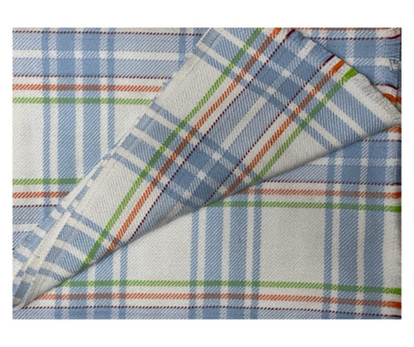 Високочествено памучно одеяло каре синьо изработено от 100% естествен памук