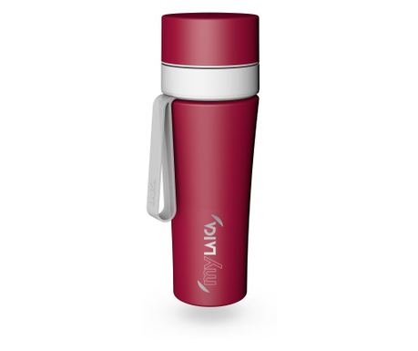 Sticla filtranta Sport myLaica, Inox, 0,55 litri, portabila, rosu
