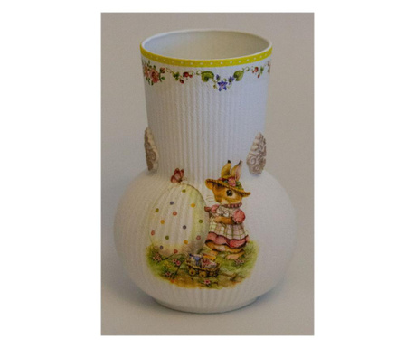 Vaza decorativa handmade,sticla,12x12x17 cm
