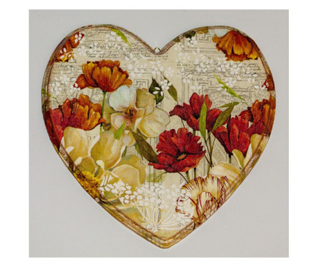 Decoratiune inima handmade,lemn, 21x20 cm