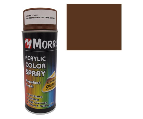 Morris festék spray, barna ral 8007-fényes, fa, fém, alumínium,...