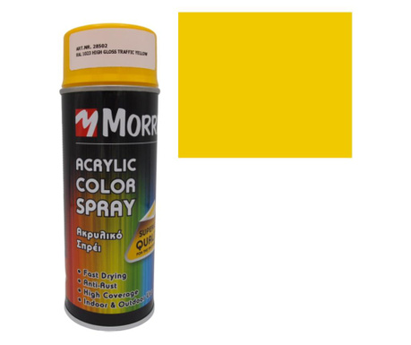 Morris festék spray, sárga ral 1023-fényes, fa, fém, alumínium,...