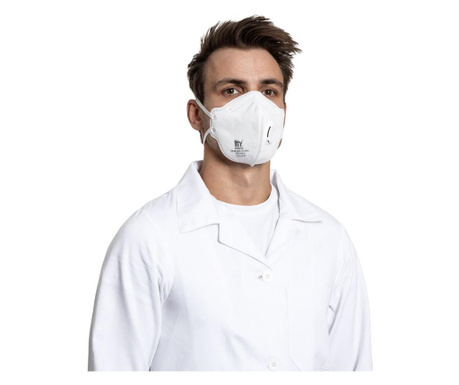 3 db FFP3 légzésvédő maszk szeleppel, HY8232, fehér, steril