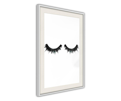 Faldekoráció - false eyelashes - fehér keret passe-partout-val - 40 x 60 cm