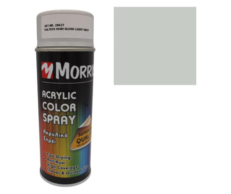 Morris festék spray, világos szürke ral 7035-fényes, fa, fém,...