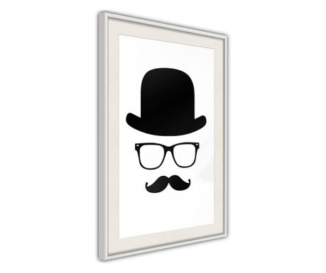 Faldekoráció - gentleman attributes - fehér keret passe-partout-val - 40 x 60 cm