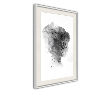 Faldekoráció - head full of dreams - fehér keret passe-partout-val - 40 x 60 cm