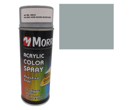 Morris festék spray, ezüstszürke ral 7001-fényes, fa, fém,...