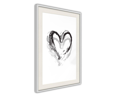 Faldekoráció - painted declaration of love - fehér keret passe-partout-val - 40 x 60 cm