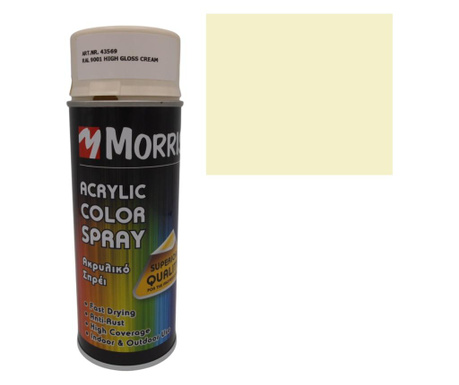 Morris festék spray, krémfehér ral 9001-fényes, fa, fém,...