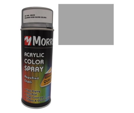 Morris festék spray, alumínium szürke ral 9006-fényes, fa, fém,...