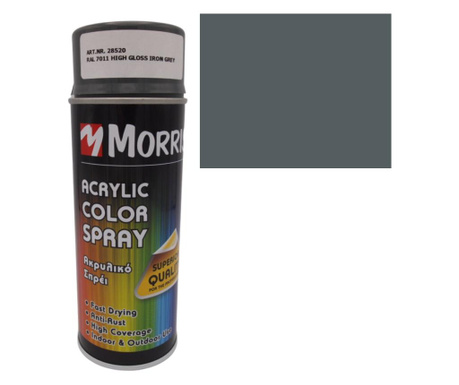 Morris festék spray, fémszürke ral 7011-fényes, fa, fém,...