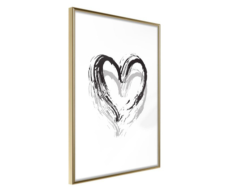 Плакат Artgeist - Painted Declaration of Love - Златна рамка - 30 x 45 cm