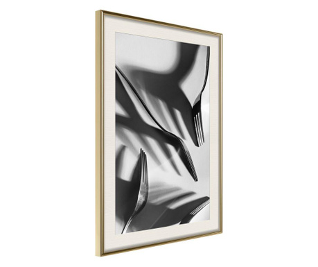 Plakat Artgeist - Fun with Shadow - Zlat okvir s passe-partout - 30 x 45 cm