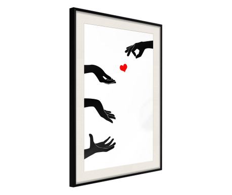 Faldekoráció - playing with love - fekete keret passe-partout-val - 20 x 30 cm