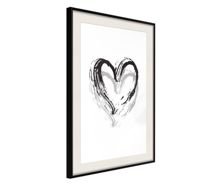 Plakat Artgeist - Painted Declaration of Love - Črn okvir s passe-partout - 40 x 60 cm