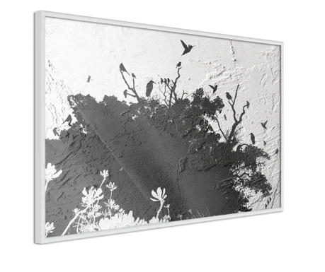 Faldekoráció - escaping the darkness - fehér keret - 90 x 60 cm