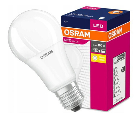 Bec LED opal 13W (100W), E27, 1521 lm, lumina calda (2700K), Osram