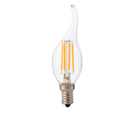 Bec LED Vintage 6w(48W), transparent, forma flacara 700Lm, lumina neutra(4200k), Horoz Electric