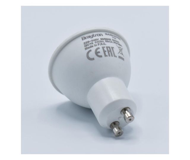 Bec led GU10 7W(75W), 530lm, 38 grade, lumina rece(6500K), clar, Braytron