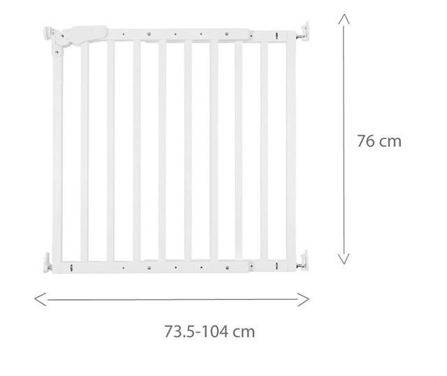 Poarta de siguranta lemn Childhome maestro, 73.5-104 cm, alb