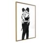 Plakat Artgeist - Banksy: Kissing Coppers I - Zlat okvir - 30 x 45 cm