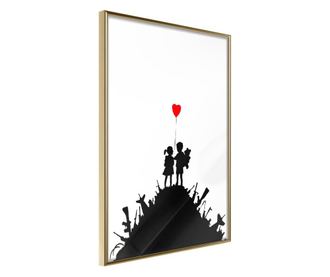 Plakat Artgeist - Banksy: Kids on Guns - Zlat okvir - 30 x 45 cm