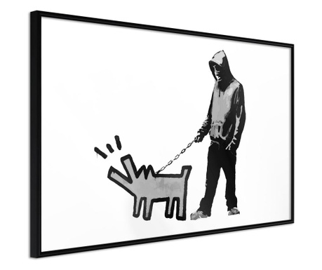 Faldekoráció - banksy: choose your weapon - fekete keret - 60 x 40 cm