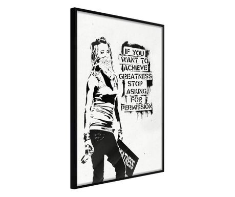 Faldekoráció - if you want to achieve greatness - fekete keret - 40 x 60 cm