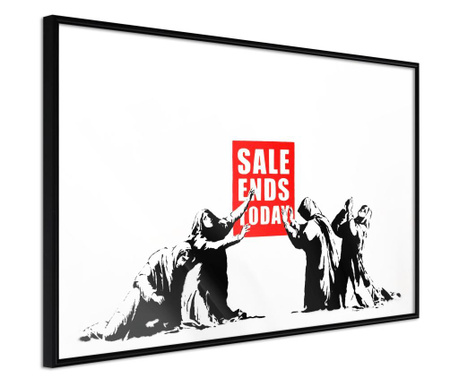 Faldekoráció - banksy: sale ends - fekete keret - 60 x 40 cm
