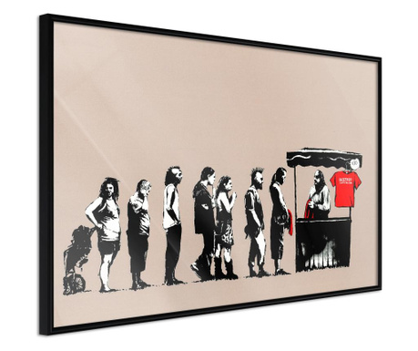 Faldekoráció - banksy: festival - fekete keret - 60 x 40 cm