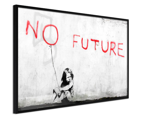 Faldekoráció - banksy: no future - fekete keret - 60 x 40 cm