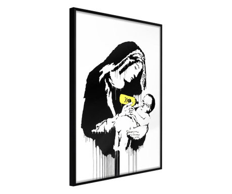 Faldekoráció - banksy: toxic mary - fekete keret - 40 x 60 cm