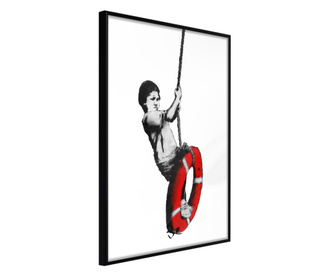 Плакат Artgeist - Banksy: Swinger - Черна рамка - 40 x 60 cm