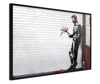 Плакат Artgeist - Banksy: Waiting in Vain - Черна рамка - 60 x 40 cm