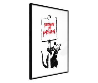 Плакат Artgeist - Banksy: Because I’m Worthless - Черна рамка - 40 x 60 cm
