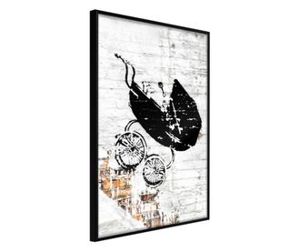 Плакат Artgeist - Banksy: Baby Stroller - Черна рамка - 40 x 60 cm