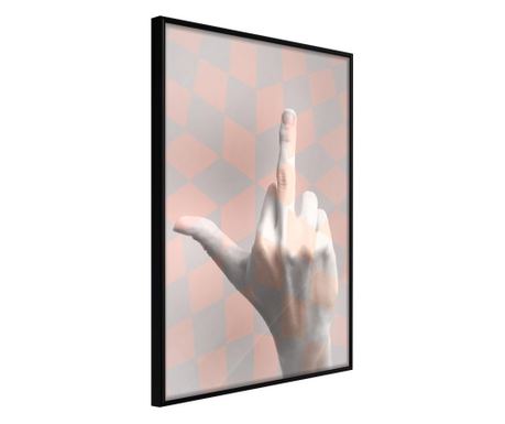 Плакат Artgeist - Middle Finger - Черна рамка - 40 x 60 cm