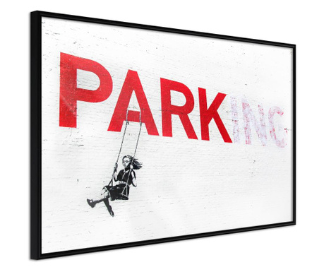 Faldekoráció - banksy: park(ing) - fekete keret - 60 x 40 cm