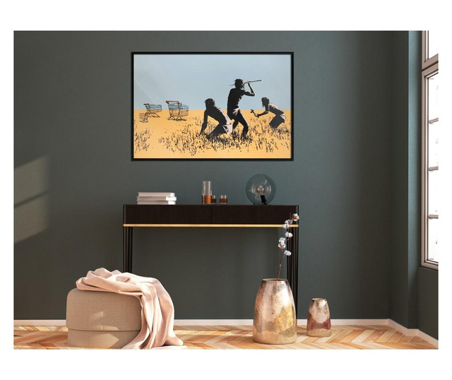 Плакат Artgeist - Banksy: Trolley Hunters - Черна рамка - 60 x 40 cm